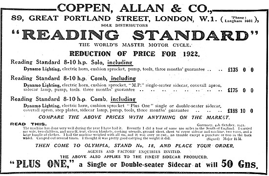 Reading Standard Motor Cycles & Sidecars                         