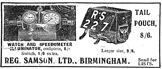 Samsn Motor Cycle Tail Pouch - Samson Speedometer Illuminator    