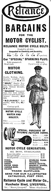 Reliance Motor Cycle Clothing - Reliance Triumph Pattern Horns   