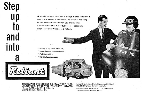 1962 Reliant Three Wheelers                                      