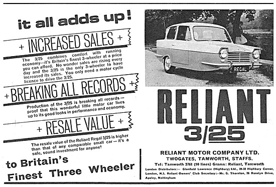 Reliant 3/25 - Reliant Regal 3/25 1965                           
