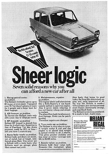 Reliant Regal 1971 Advert                                        