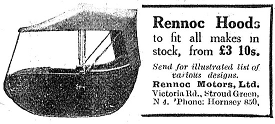 1921 Rennoc Sidecar Hoods                                        