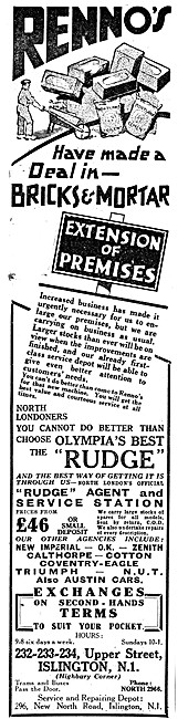 Rennos Motor Cycle Sales & Service 232 Upper Street, Islington   