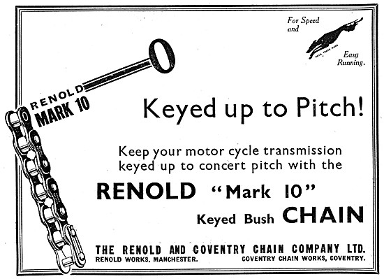 Renold Keyed Bush Motor Cycle Chains 1932 Advert                 