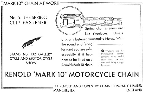 Renold Mk 10 Motor Cycle Chain 1933                              