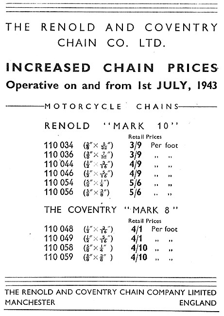 Renold Motor Cycle Chains - Coventry Chains                      