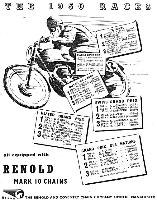 Renold Mark 10  Motor Cycle Chains 1950                          