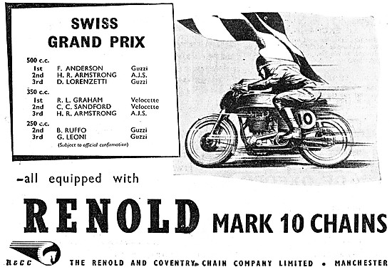 Renold Motorcycle Chains 1951 Advert                             