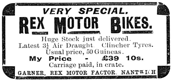 Rex Motor Cycles - Rex Motor Bikes 1904 Advert                   