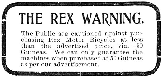 Rex Motor Cycles Dealer Warning                                  