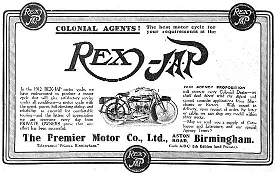 1912 Rex-JAP Motor Cycles                                        