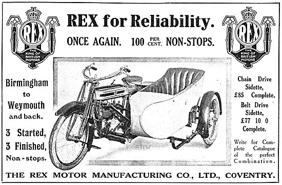 1914 Rex Motor Cycles - Rex-JAP  Motor Cycles                    