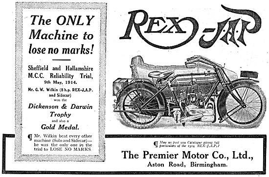 Rex Motor Cycles - Rex-J.A.P.  Motor Cycles                      