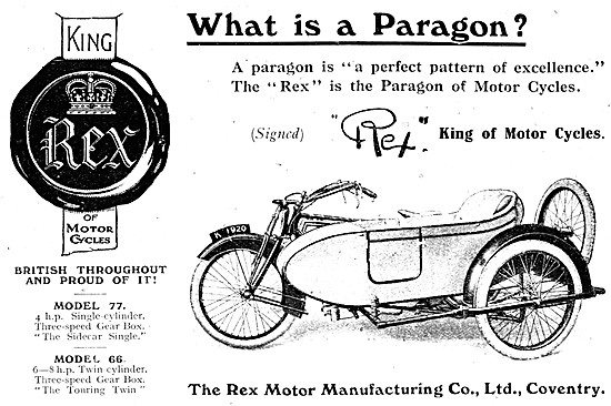 Rex Model 77 Motor Cycles - Rex Model 66                         