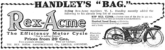 1925 Rex-Acme Motor Cycles                                       
