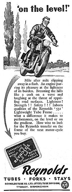 Reynolds Motor Cycle Tubes, Forks & Stays                        