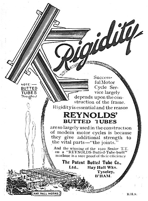 Reynolds Butted Tubes For Motor Cycle Frames 1920                