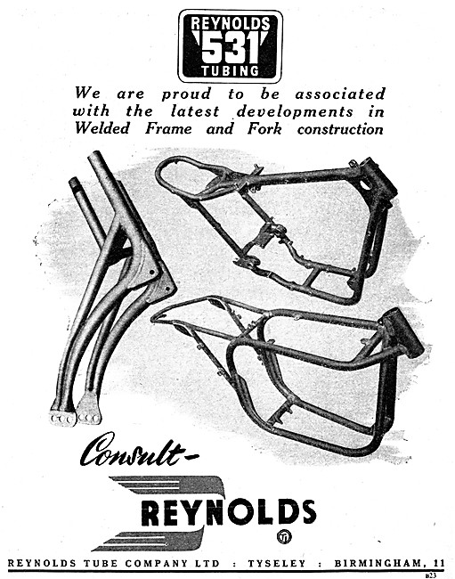 Reynolds Tubes For Motor Cycle Frames                            