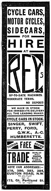 Reys Motor Cycle Sales & Service 1914                            