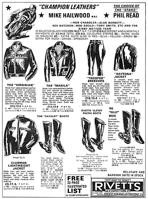 Rivetts Motor Cycle Leathers                                     