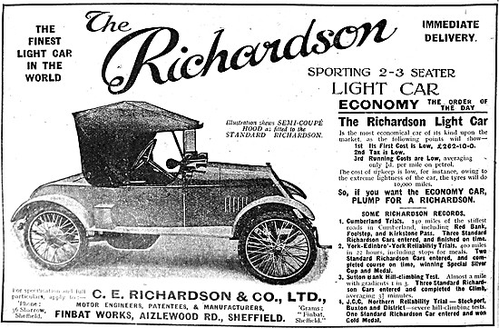 1920 Richardson 3 Seater Light Car                               
