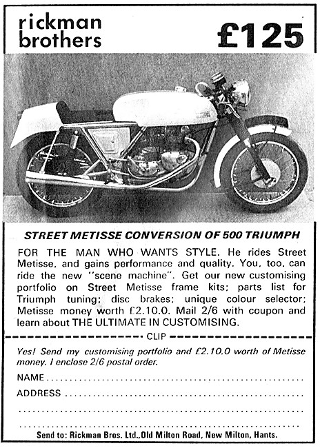 Rickman Brothers Engine Tuning Kits - Rickman Metisse Triumph 500