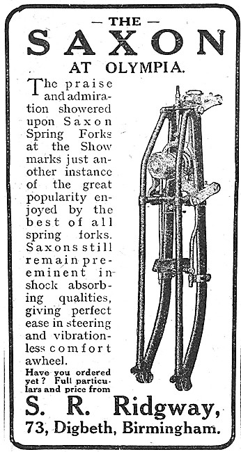 Ridgway Saxon Motror Cycle Spring Forks 1920                     
