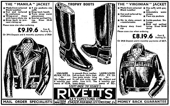 Rivetts Motor Cycle Leathers                                     