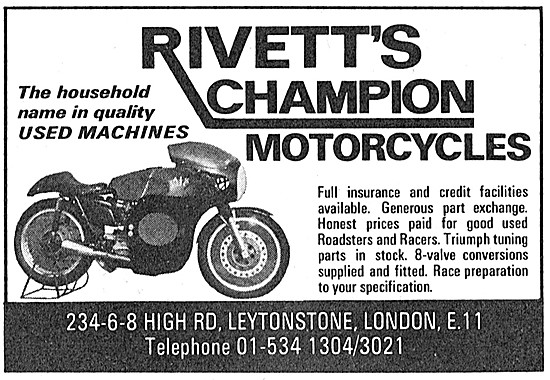 Rivetts Motor Cycle Sales                                        