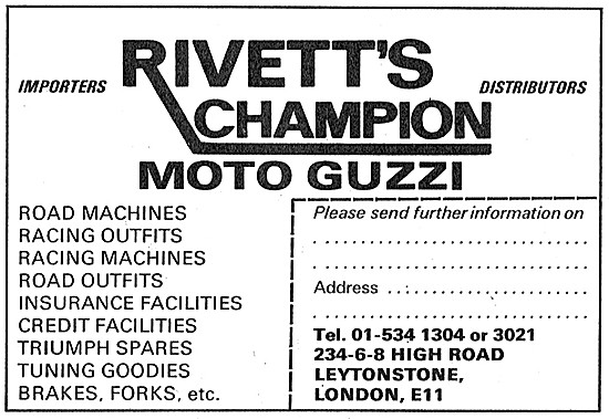 Rivetts Moto Guzzi Distributors                                  