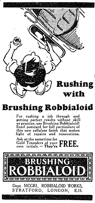Brushing Robbialoid Touch Up Paints 1929                         