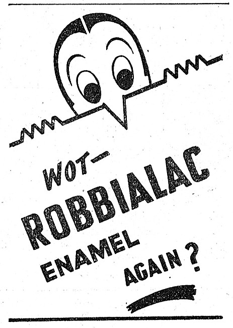 Robbialac Enamel Paints & Finishes 1946 Advert                   