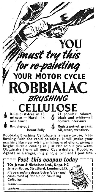 Robbialac Brushing Cellulose Paints & Finishes                   