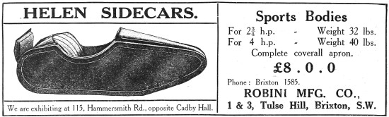 1922 Robini Helen Sports Sidecars                                