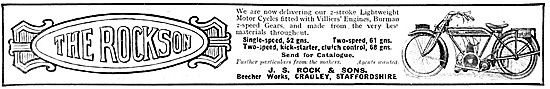 1920 Rockson Motor Cycles                                        