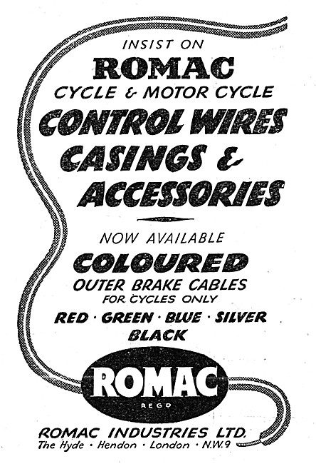 Romac Motor Cycle Control Cables                                 