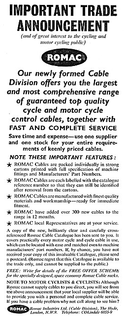 Romac Cable Division 1958                                        
