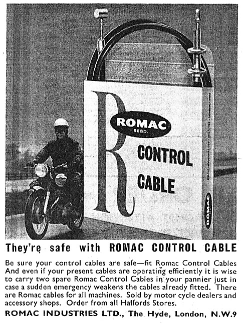 Romac Motor Cycle Control Cables                                 
