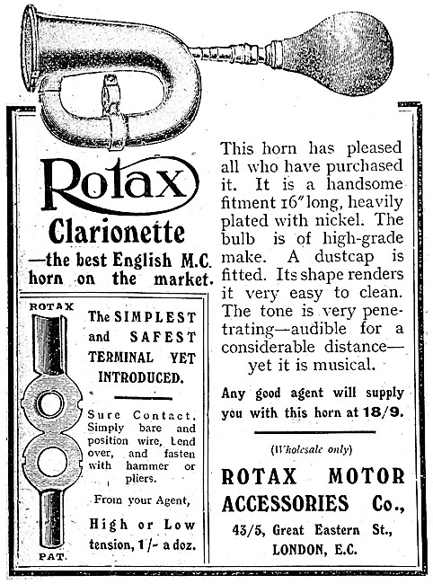 Rotax Clarionette Motor Cycle Horn - Clarionette Road Clearer    