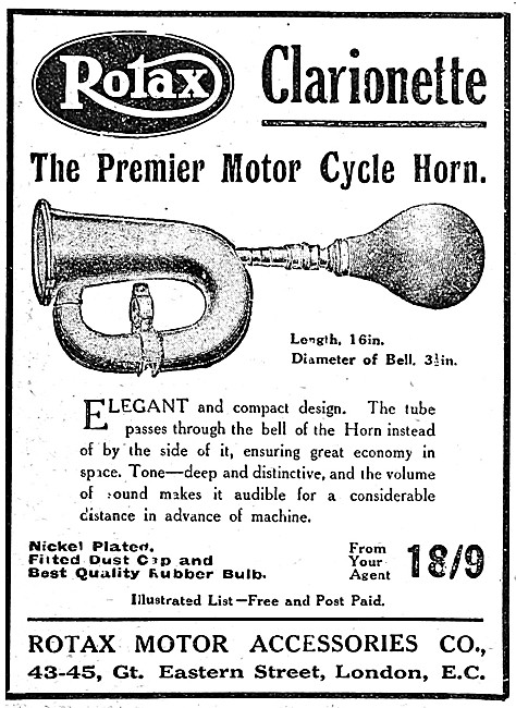 Rotax Clarionette Motor Cycle Horn - Clarionette Road Clearer    