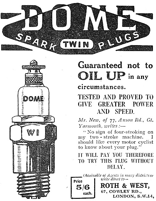 Roth & West Dome Spark Plugs                                     