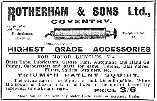 Rotherham Motor Cycle Accessories - Triumph Squirt Lubricator    