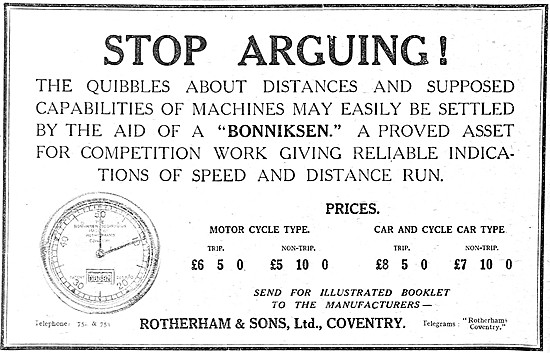 Rotherham Instruments - Bonniksen Speedometer                    