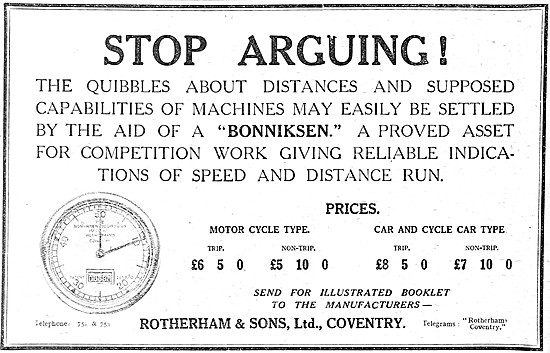 Rotherham Instruments - Bonniksen Speedometer                    