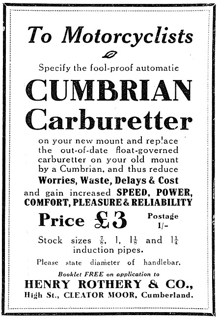 Rothery Carburetters - Rothery Cumbrian Carburetters             