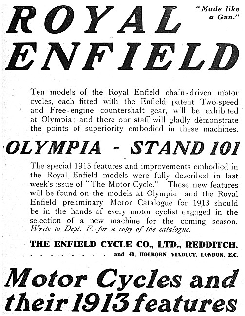 Royal Enfield Motor Cycles 1912                                  