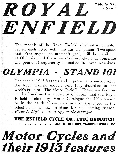 Royal Enfield Motor Cycles 1912                                  