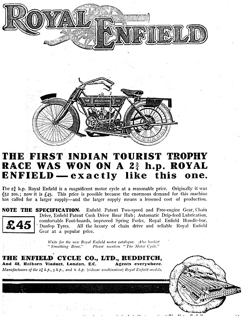 1913 Royal Enfield  2.75 HP V-Twin Motor Cycle                   