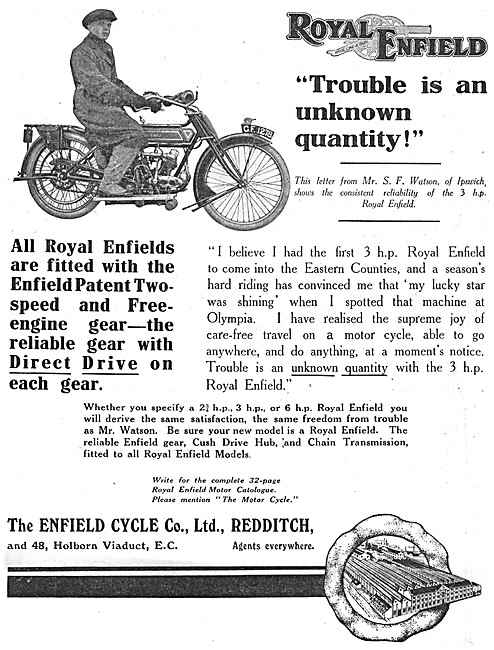 1914 Royal Enfield Motor Cycles                                  